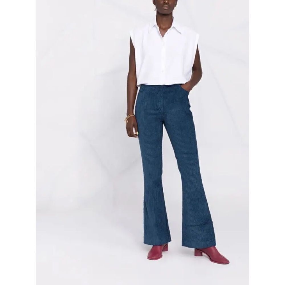 ACNE STUDIOS Corduroy Bootcut Trousers in Navy size 40(US8)